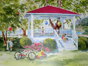 Jardín Painting - niños en el jardín del parque